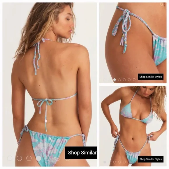 LOVESHACKFANCY X HURLEY - UNDER THE SEA REVERSIBLE BRAIDED BOTTOMS - Picture 2 of 3
